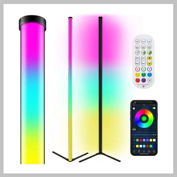 Aplikací ovládaná rohová stojací lampa bluetooth holm9626