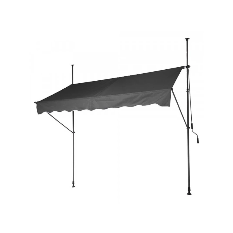 Slunečník - Šedý - 250 x 120 cm 15605,9