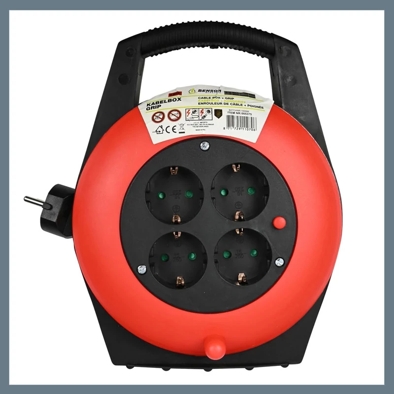 Benson Electric prodlužovací kabel na bubnu 5 m, 4 zásuvky 005375
