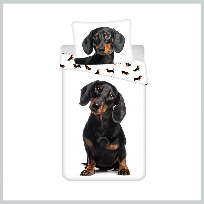 Povlečení s jezevčíkem Dachshund 140×200 cm, 70×90 cm JFK037829