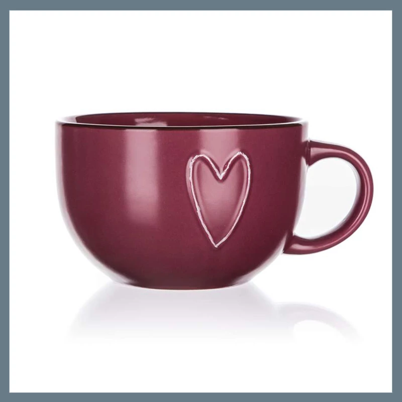BANQUET Keramický hrnek Jumbo HEART 730 ml, vínový 60324995