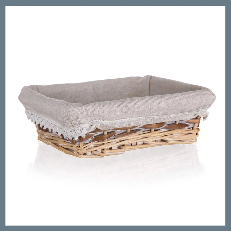 HOME DECOR Proutěný koš DUO, 21 x 16 x 6,5 cm, obdélníkový, hnědo-bílý 63940541