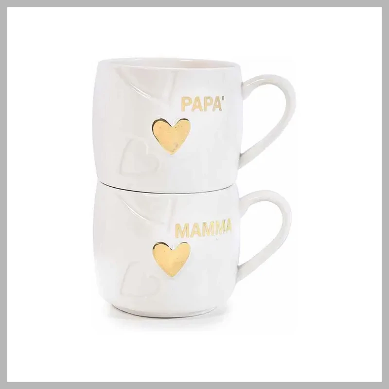 Sada stohovatelných hrnků s nápisem „MAMA & PAPPA“ 720806