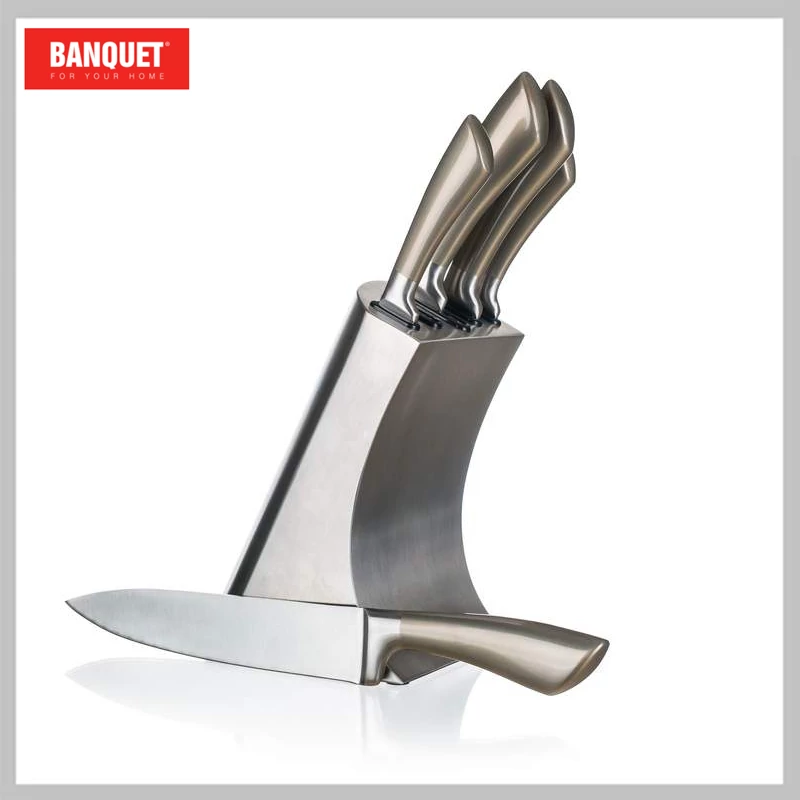BANQUET METALLIC Platinum Sada nožov, 5 ks s nerezovým stojanom 25049009
