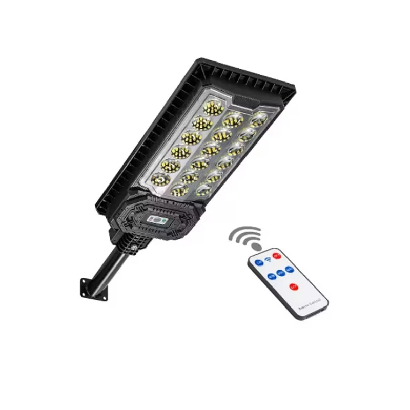 Mozkový senzor solární pouliční lampa s 888 bílými LED a dálkovým ovládáním IP66 W7114-3