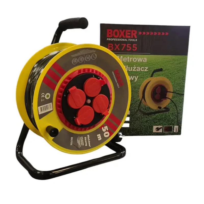 Prodlužovací kabel BOXER BX-755 na plastovém bubnu s bezpečnostním zámkem - 50 metrů - 2950 wattů