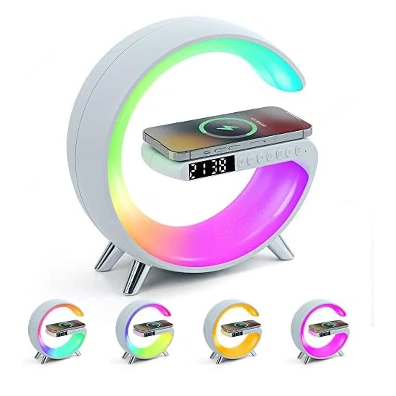 RGB LED hodiny Bluetooth reproduktor Bezdrátové nabíjení noční světlo - G63