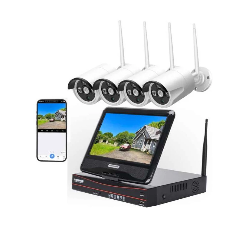 Wifi bezpečnostní systém se 4 vnějšími kamerami s rozlišením 4k, AI detektorem lidí a e-mailovými upozorněními