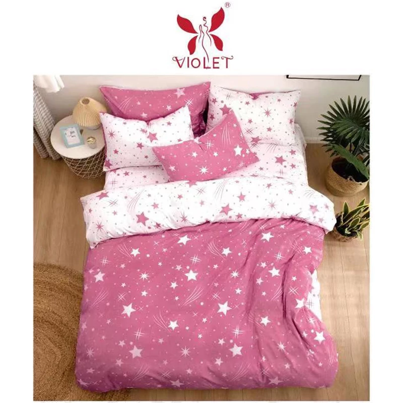 7-dílné hrubé povlečení shooting star růžové